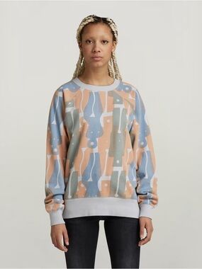 G-STAR RAW Women's Raglan Allover Loose Sweatshirt Sweats medium excellent